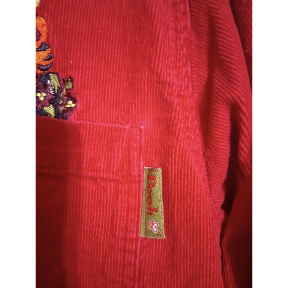 Disney Winnie The Pooh Shirt Pooh Tigger  Corduroy Button Front Red 14/16W‎ - Picture 4 of 6